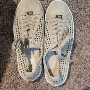 Michael Kors Women's Taupe and Gold Sneakers